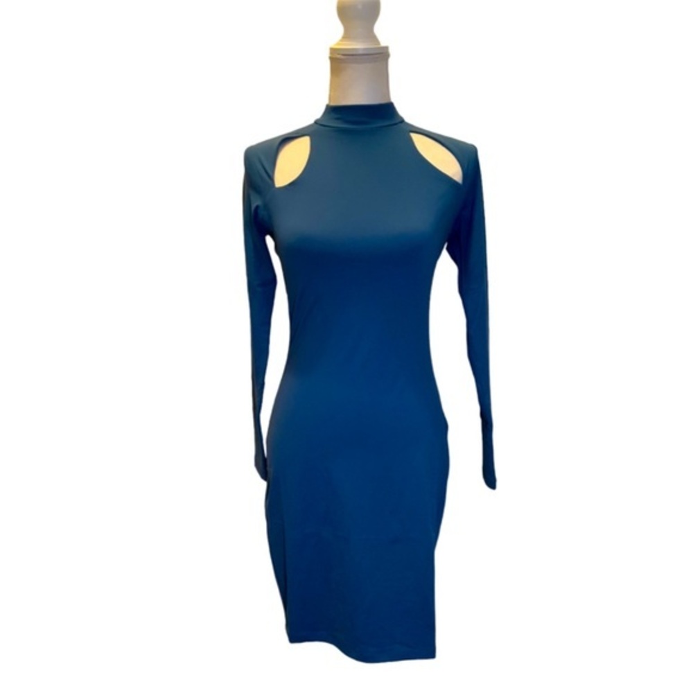 Susana Monaco Cut-Out Mock Neck Dress